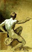 Theodore   Gericault academie d' homme oil painting
